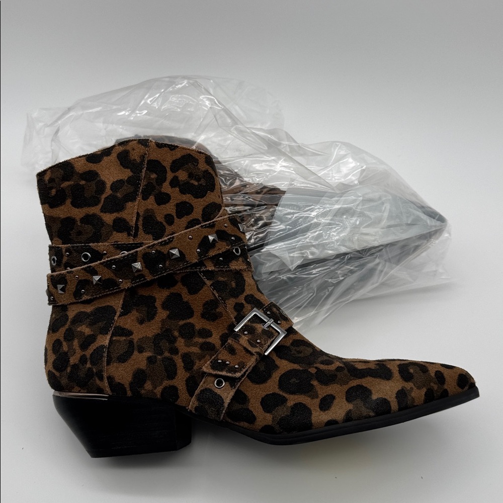 Kenneth Cole Women's Fashion Western Boot, Leopard Suede